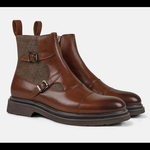 Mens Marc Nolan Grant Cognac Buckle Boots Size 10